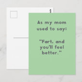 Gezegden: Fart en je zult je beter voelen Briefkaart (Voorkant / Achterkant)
