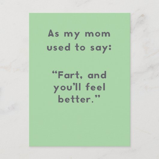 Gezegden: Fart en je zult je beter voelen Briefkaart (Voorkant)