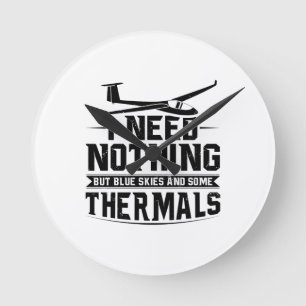 Gezegden   Glider Pilots Soaring Hobby Gift Ronde Klok