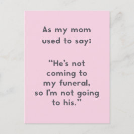 Gezegden: Ik kom niet bij mijn begrafenis Joke Briefkaart