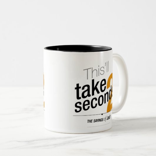 Gezegden Jack - Dit duurt 2 seconden Tweekleurige Koffiemok (Voorkant rechts)