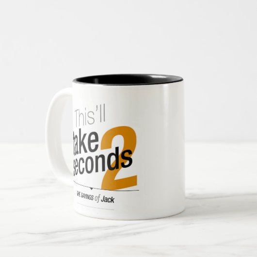 Gezegden Jack - Dit duurt 2 seconden Tweekleurige Koffiemok (Voorkant links)