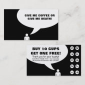 gezegden koffieprikkaart klantenkaartje (Voorkant / Achterkant)