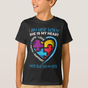 Gezegden puzzel ik blauw voor mijn zusje autisme t-shirt