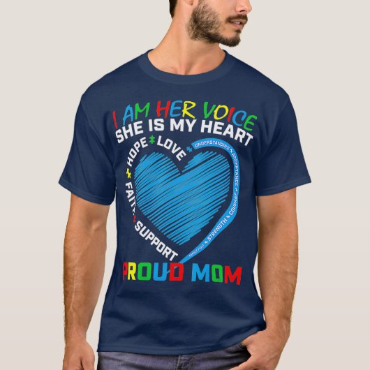 Gezegden van het hart Moeder Draag Blauwe Dochter T-shirt (Voorkant)