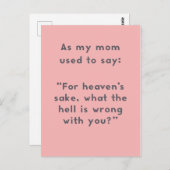 Gezegden: Wat is er mis met jou? Briefkaart (Voorkant / Achterkant)