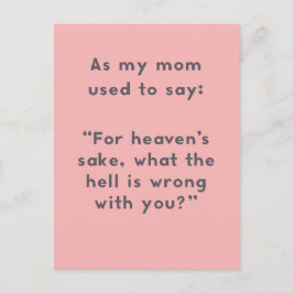 Gezegden: Wat is er mis met jou? Briefkaart