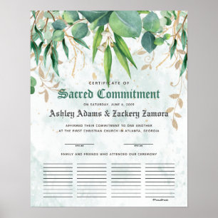 Gezegeld certificaat voor gebondenheid poster