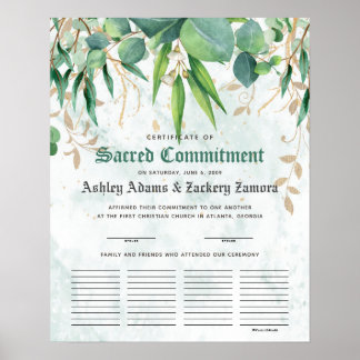 Gezegeld certificaat voor gebondenheid poster