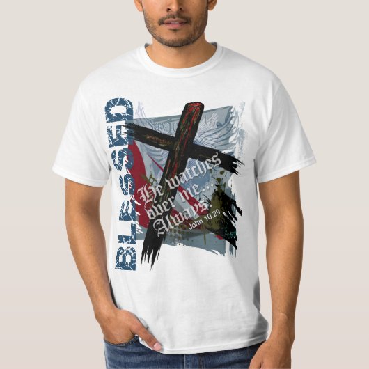 Gezegeld - Christelijke Bijbelscripts John 10:29 T-shirt (Voorkant)