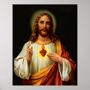 Gezegeld hart van Jezus 2 Afdrukken Poster