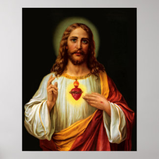 Gezegeld hart van Jezus 2 Afdrukken Poster