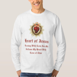 Gezegeld hart van Jezus Mannen lange hoes T-Shirt