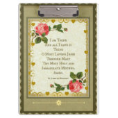 Gezegeld hartklembord met Rozen Klembord (Voorkant)