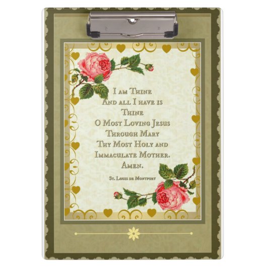 Gezegeld hartklembord met Rozen Klembord (Voorkant)