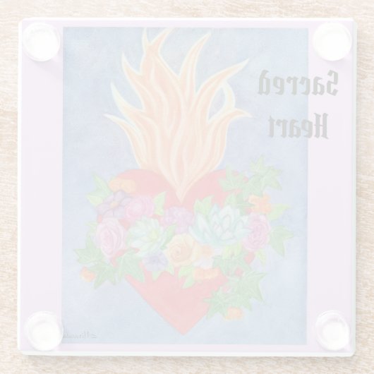 Gezegeld Onderzetter van kunstglas Kleurrijk Oorsp Glazen Onderzetter (Achterkant)