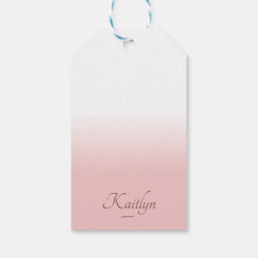 Gezegelde aangepaste naam Roze glitter Kleur F3C0C Cadeaulabel (Achterkant)