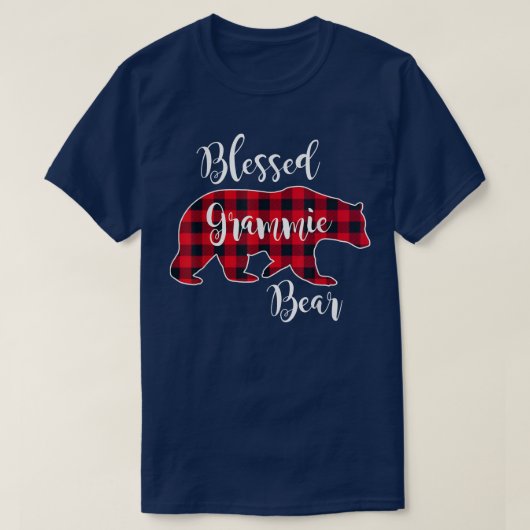 Gezegelde Beer Rood buffelblok T-shirt (Design voorkant)