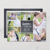 Gezegelde collage bruiloft Hartelijk dank Briefkaart (Voorkant / Achterkant)