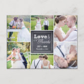 Gezegelde collage bruiloft Hartelijk dank Briefkaart (Voorkant)