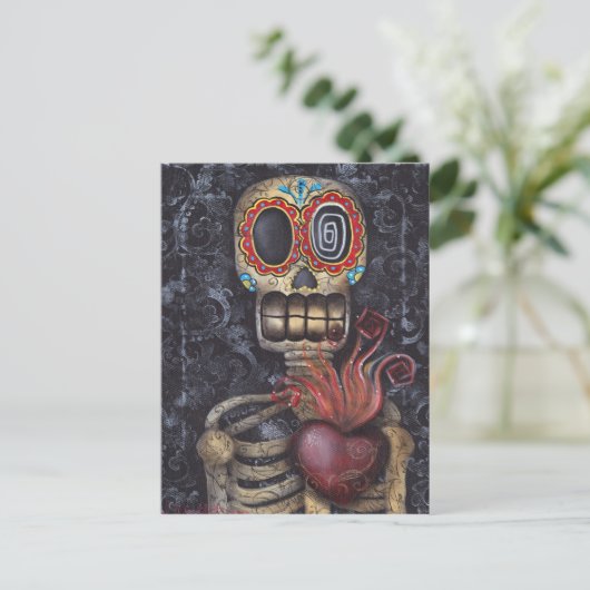 Gezegelde hartdag van de dood briefkaart (Staand voorkant)