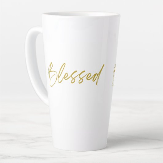 Gezegelde hoge latte Mok (Linkerhoek)