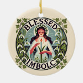 Gezegelde imbolc keramisch ornament (Achterkant)