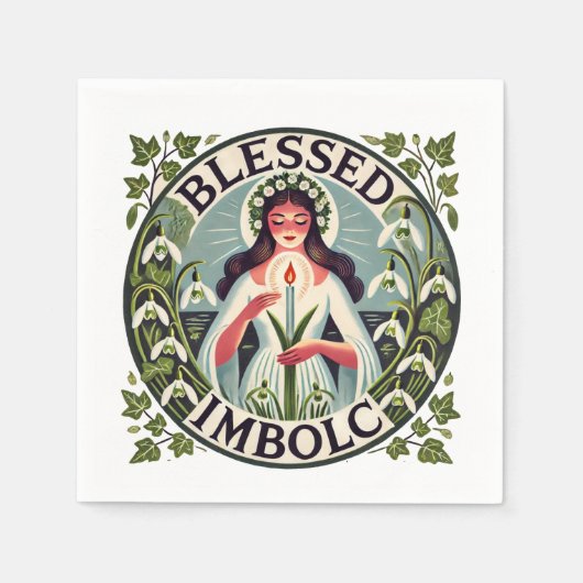 Gezegelde imbolc servet (Voorkant)