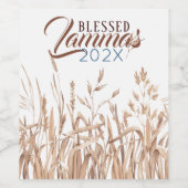 Gezegelde Lammas Rustic Dried Leaves Harvest Wijn Etiket (Enkel label)