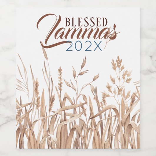 Gezegelde Lammas Rustic Dried Leaves Harvest Wijn Etiket (Enkel label)