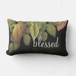 Gezegelde moderne bloemen op zwart kussen