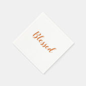 Gezegelde oranje witte script schattige Thanksgivi Servet (Hoek)