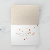 Gezegelde tekst met najaar bladeren feestdagen kaart (Binnen)