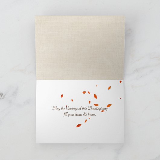 Gezegelde tekst met najaar bladeren feestdagen kaart (Binnen)