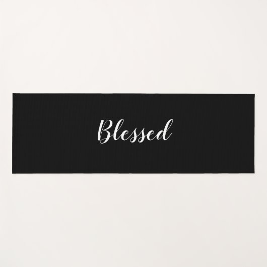 Gezegelde zwarte witte tekst van het douanemanuscr yogamat (Voorkant (horizontaal))