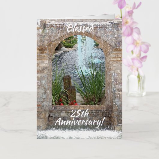 Gezegend 25ste Jubileum, Folie Wenskaart (Orchidee)