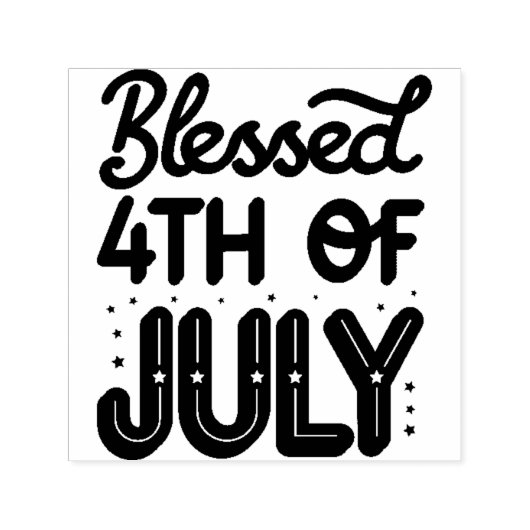 Gezegend 4 juli Self-Inking Celebration Stamp Zelfinktende Stempel (Design)