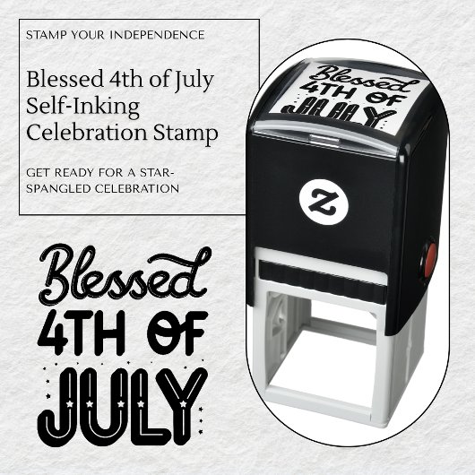 Gezegend 4 juli Self-Inking Celebration Stamp Zelfinktende Stempel