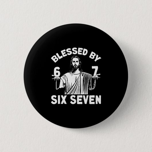 Gezegend 6 Nummer 67 Zes Zeven Meme Ronde Button 5,7 Cm (Voorkant)