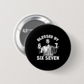 Gezegend 6 Nummer 67 Zes Zeven Meme Ronde Button 5,7 Cm (Voorkant /achterkant)