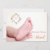 Gezegend | Aankondiging babymeisje (Voorkant)