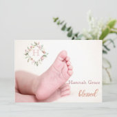 Gezegend | Aankondiging babymeisje (Staand voorkant)