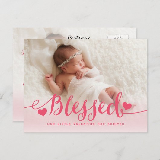 Gezegend | Aankondiging van de roze Valentijn (Voorkant / Achterkant)