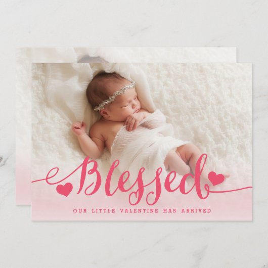 Gezegend | Aankondiging van de roze Valentijn (Voorkant / Achterkant)