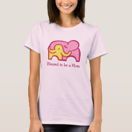 Gezegend als een mam-olifant en kalf-knuffel-T-shi T-shirt
