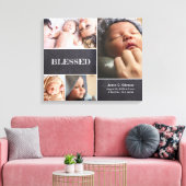 Gezegend Baby Fotocollage Baby Stat op maat Canvas Afdruk (Insitu (Woonkamer))
