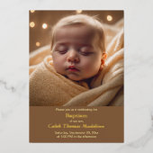 Gezegend begin - een doopviering folie uitnodiging (Voorkant)