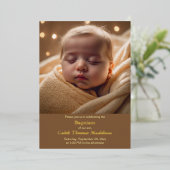 Gezegend begin - een doopviering folie uitnodiging (Staand Voorkant)