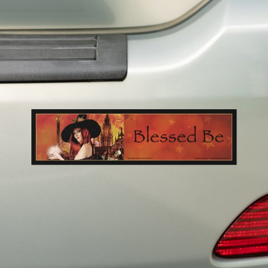 Gezegend ben Magische Night Witch Bumpersticker (Op auto)