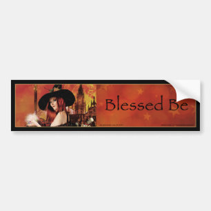 Gezegend ben Magische Night Witch Bumpersticker